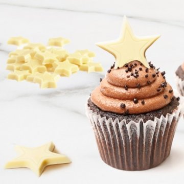 DECORAZIONE CHOCOLATE STARS WHITE PZ 352 GR 480